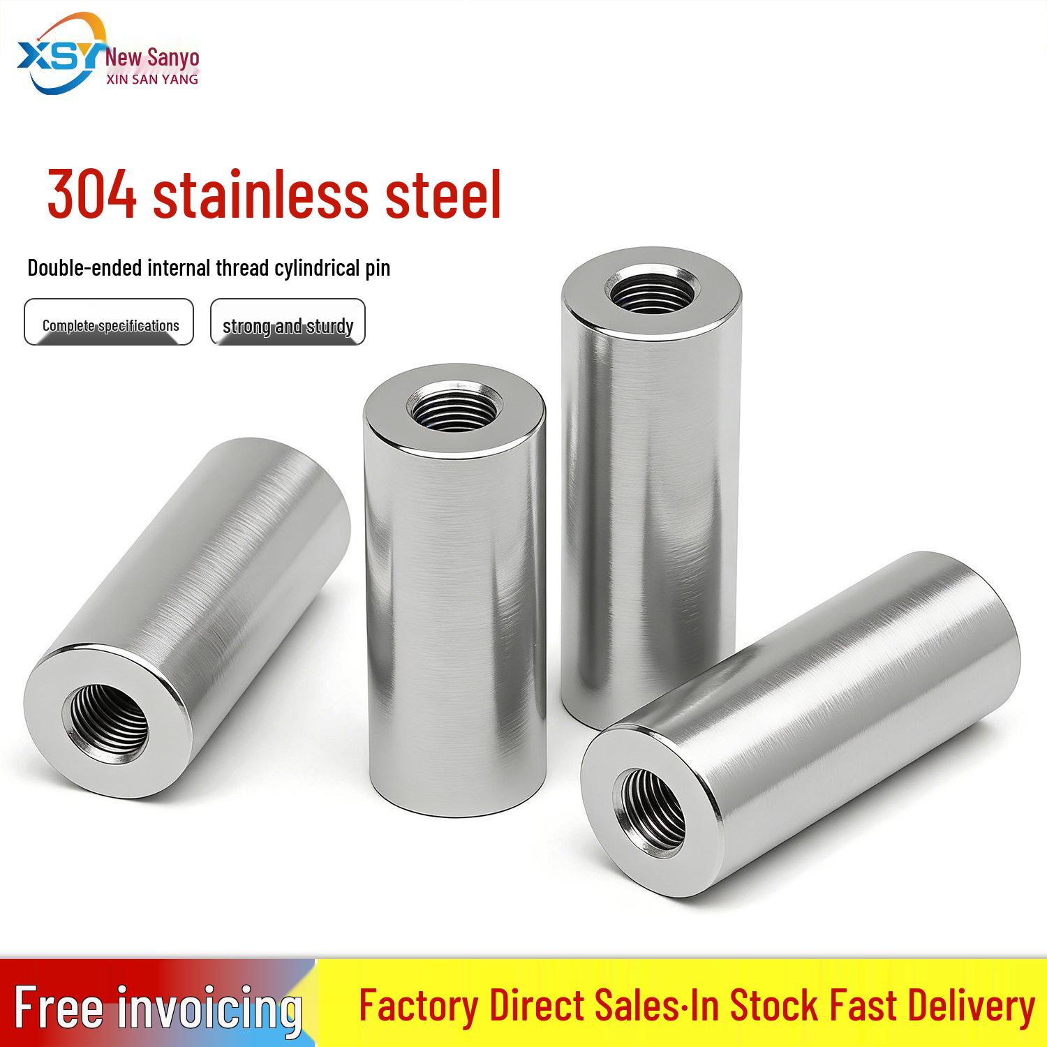 

304 Stainless Steel Dual-Ended Threaded Pin with Holes - Rod Connector Column M8*20*M5