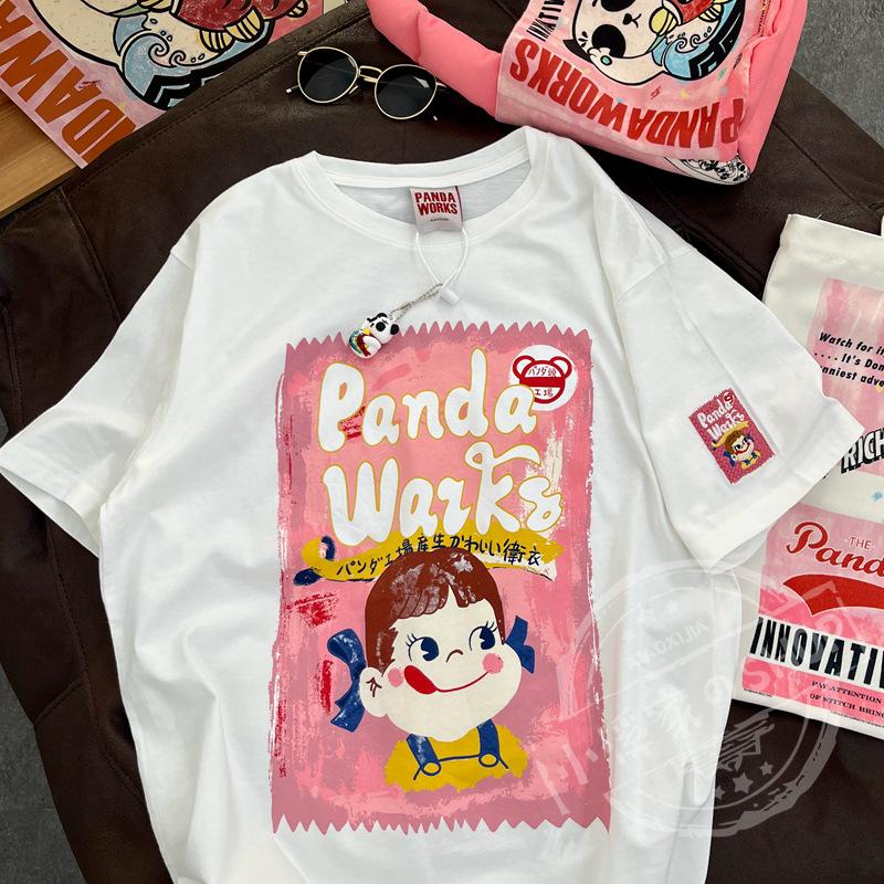 Cartoon Pure Cotton Short-sleeved T-shirt for Women In Summer New Design Half-sleeved T-shirt Loose Student Round Neck Top