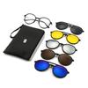 TR90 5-Piece Magnetic Clip-On Polarized Sunglasses Set with Pouch for Men & Women
