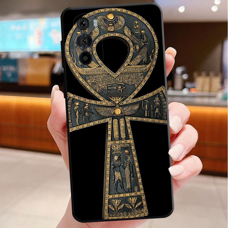 Phone Case For Motorola Edge 60 50 40 Pro 60 50 40 30 Ultra Neo Fusion Moto G Stylus G Egypt Pharaoh Cat Anubis