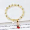 Hot Selling Pearl Chain Violin Round Heart-Shaped Venezuela Flag Stretch Bracelet: Luxury for Women Party Patriotic Jewelry Gift