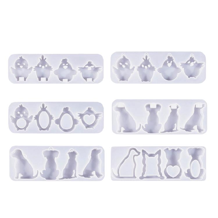 Earring Pendants Silicone Mold DIYs Animal Dog Shaped Keychain Molds Epoxy Resin