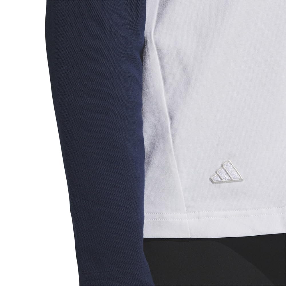 Adidas Golf Golf Polo Shirt Mock Neck Layered EPW Graphic Stretch Shirt White L/S Men's
