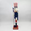 Patriotic Nutcracker Soldier Statue July 4th Decor Wooden Nutcracker Statue Classic Soldier Model Collectible Tabletop Ornament