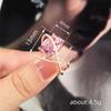 Sweet And Cool Celebrity Wind Pink Diamond Ring Female, Geometric Inlaid Zircon Shiny Ring, Temperament Design Single Ring