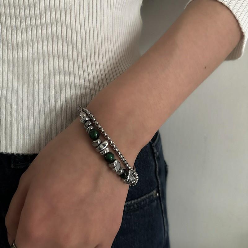 Handcrafted Stainless Steel Men Women Geometric Tiger Eye Beaded Bracelet For Fashion Accessory