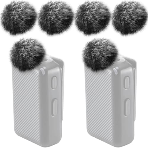 Dunzy Microphone Windscreens/Wind Muffs (4 Pieces) for DJI Mics, Furry Microphone Covers for Wind and Ambient Noise Reduction, Wireless Lavalier Micro