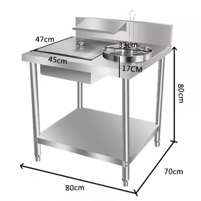 Aokewen 304 Commercial Stainless Steel Breading Station