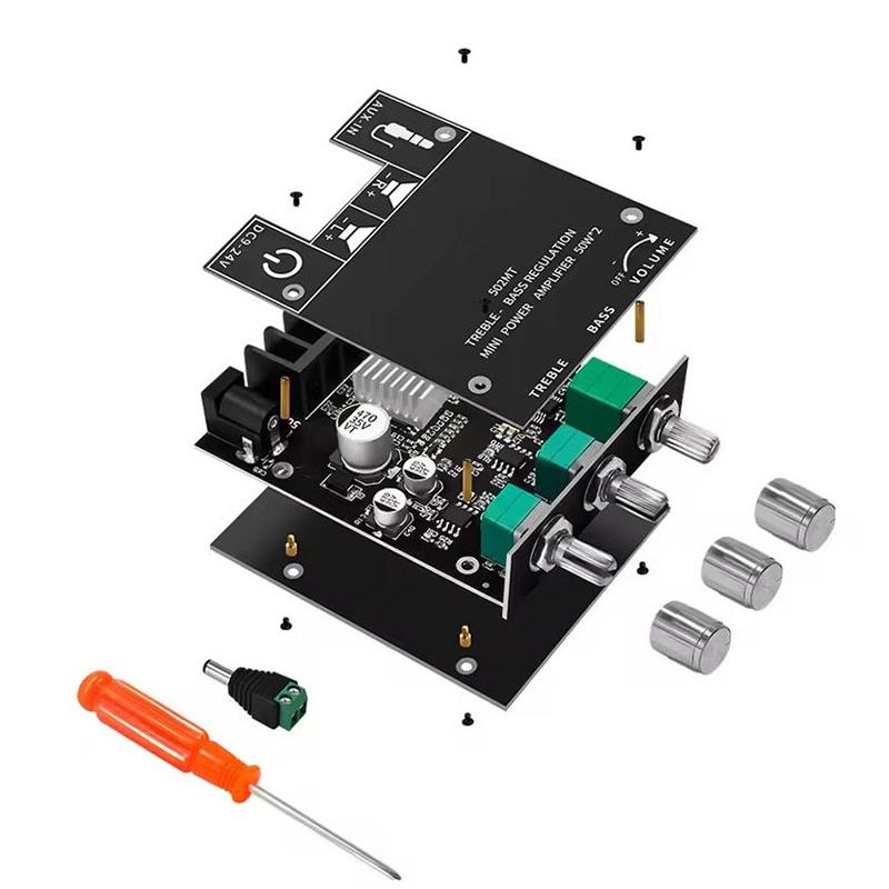 2.0 Channel High Power Audio Digital HIFI Stereo Amplifier Board 2X50W Bass AMP ZK-502MT Bluetooth 5.0 Subwoofer Amplifier Board
