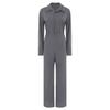 Womens Button Coverall Casual Solid Color Turn Down Collar Long Sleeve Jumpsuit Work Travel Holiday Style