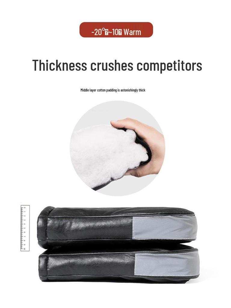 Winter Warm Waterproof Electric Vehicle Handlebar Cover Gloves - Cold-Proof, Windproof, Thickened Handguards for Motorcycles and Tricycles