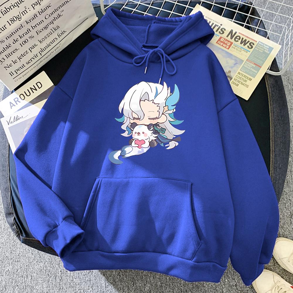 Genshin Impact Neuvillette Hanorac anime unisex Hanorac clasic clasic Harajuku Îmbrăcăminte bărbați și femei Clasic simplu la modă