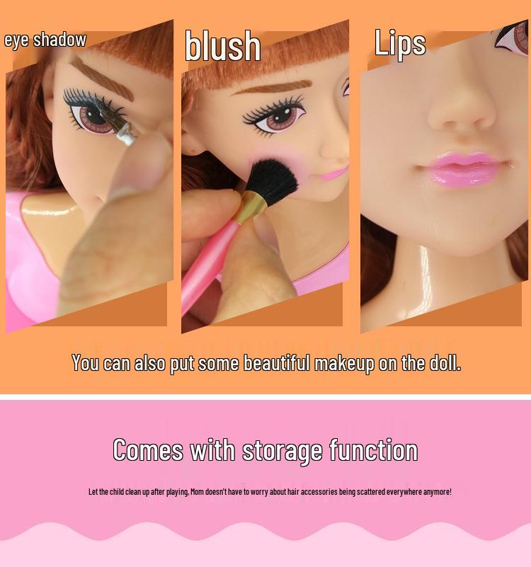 Hair Styling Barbie Doll Set: Half-body Princess Makeup Toy for Girls