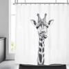 Funny Animal Shower Curtain Giraffe Jungle Safari Tropic African Wildlife Black And White Modern Designer Cool Bathroom Decor