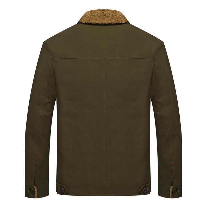 Autumn Winter Men Fleece Jacket Fur Turn-down Collar Coats Winter Outwear