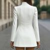 Stand Collar Work Dress for Women Long Sleeve Single-Breasted Suit Dress Formal Church Office Sheath Dress