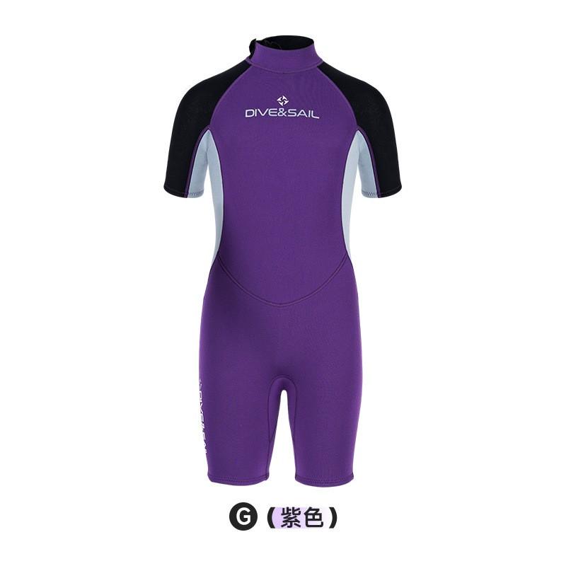 Kids 2.5mm Neoprene Wetsuit Short Sleeve Full Suit Snorkeling Surfing Cold Water Swimming
