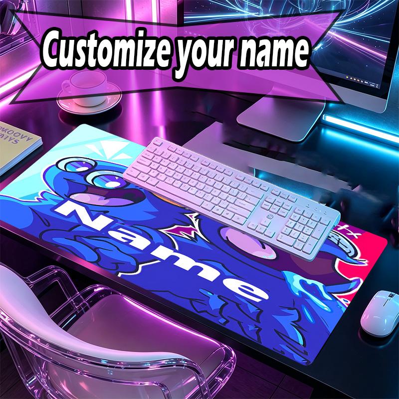 Custom Name Personalized Game Rainbow Friends Pattern Mousepad, Laptop PC Desk Mat, Decorative Desk Mat for Home Keyboard Pad Gift