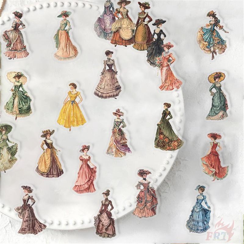 50Pcs/Set Retro Victorian Lady Series 01 PET Stickers Waterproof DIY Fashion Doodle Decals Stickers