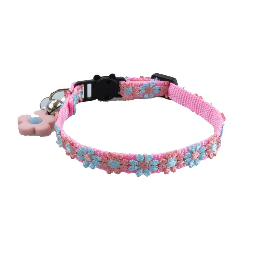 Classic Cat Collar Adjustable Lace Flower Pet Collar with Bell & Flower Pendant,Quick Release Buckle To Prevent Choking,for Cats & Puppy