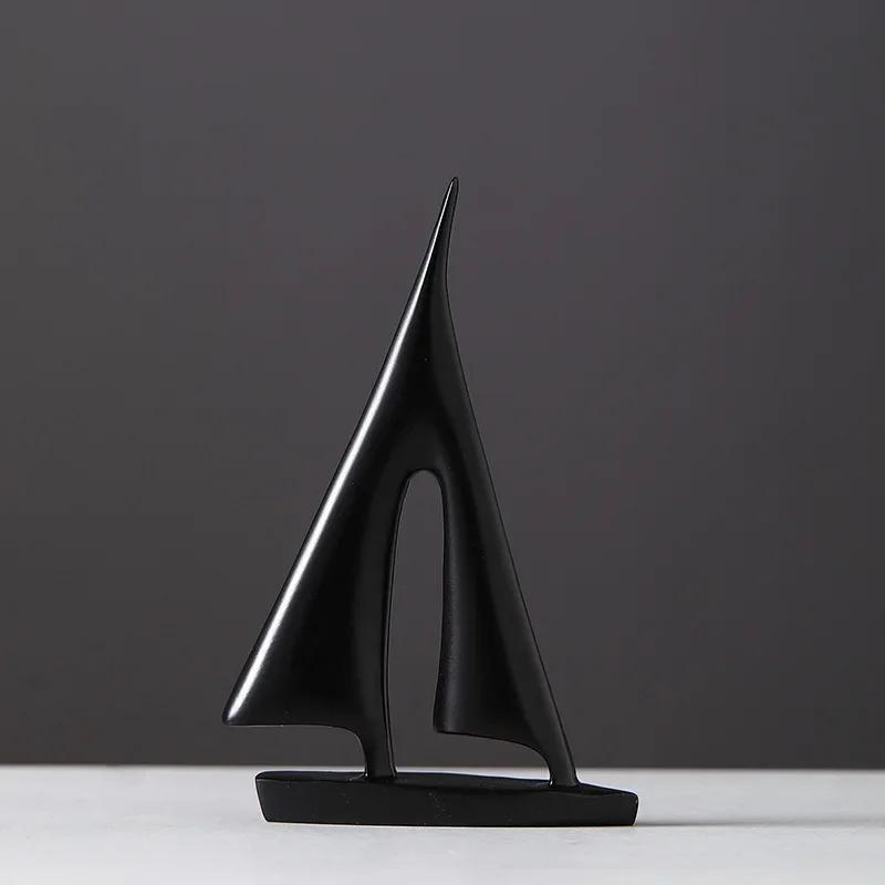

Nordic Simple Black and White Sailboat Model Light Luxury Creative Decoration Living Room Home Decoration Handicraft Decoration