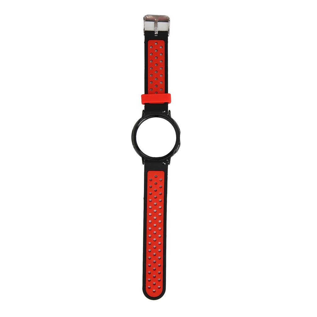 Replacement Watchband Full Protection Adjust Size Soft Silicone Smart Watch Strap for Pixel Watch Black Red