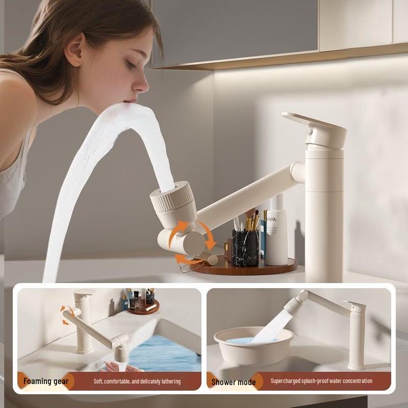 Cream White Bathroom Basin Faucet