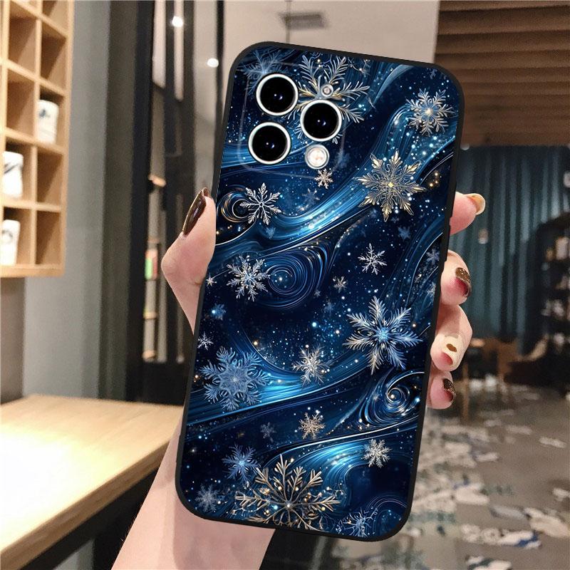 Phone Case Carcasa Funda For iPhone 17 Pro Max 17 Air 16 15 14 13 Pro Max 15 16 Pro 15Plus Winter Christmas Snowflake