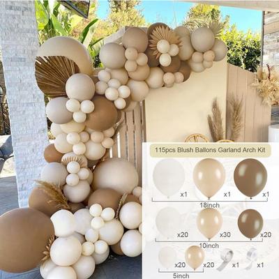 Abrikooskleurige koffiebruine ballonnen slinger boog set bruiloft verjaardagsfeest decoraties kinderfeest babyshower benodigdheden latex ballonnen