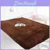 Soft And Cozy Long Plush Polyester Fiber Carpet For Living Room Bedroom And Study Room Deep Brown Color