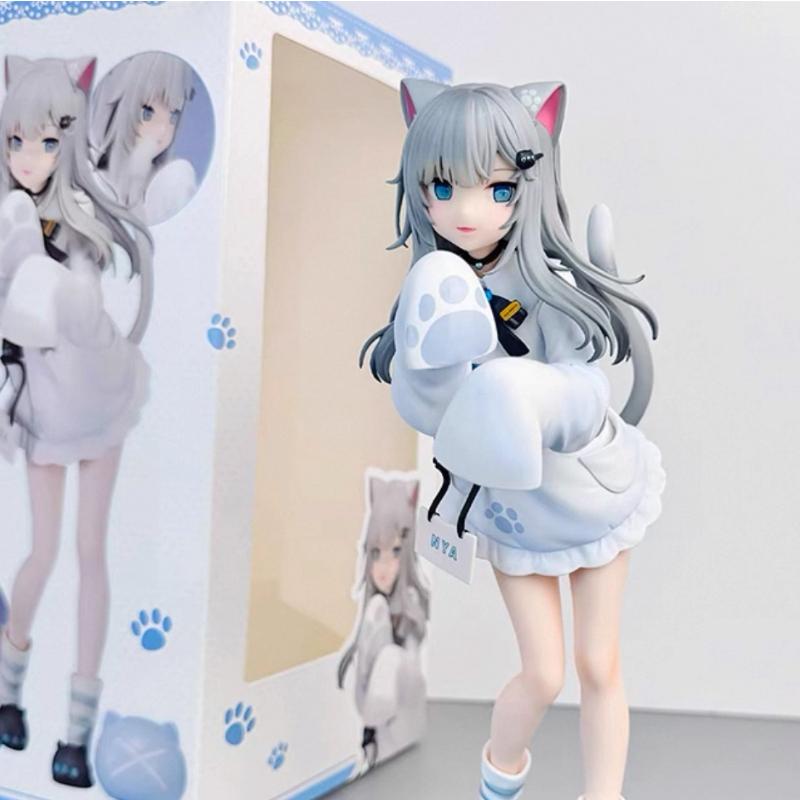 Two Styles Pvc Action Figure Toys 21Cm Collection Model Kawaii Gift Model Desktop Decoration Cute Cat Ears Beautiful Girl Anime
