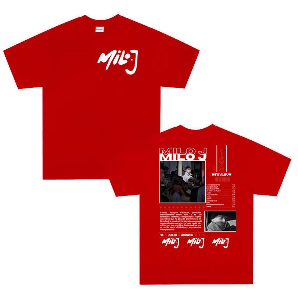 

Rapper Milo J 166 Tour 2026 Album T Shirts Men Women Retro High Quality Short Sleeve Tshirt Oversized Cotton TShirt Streetwear M