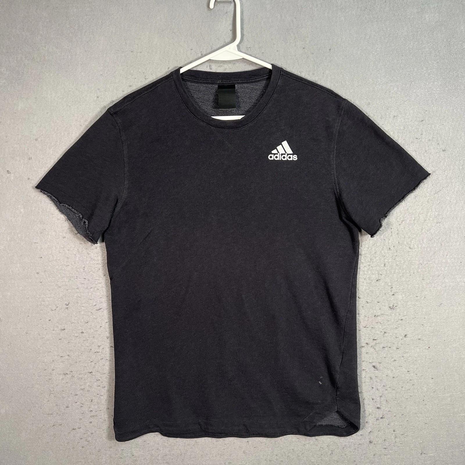 

Спортивная футболка Adidas для взрослых, размер M, черная, из французского терри, для спортзала, спорта, мужская S