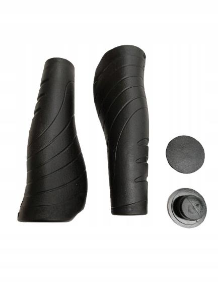 Chwyty Rowerowe Velo Vlg 130/130 Mm Czarne Zatyczki Guma