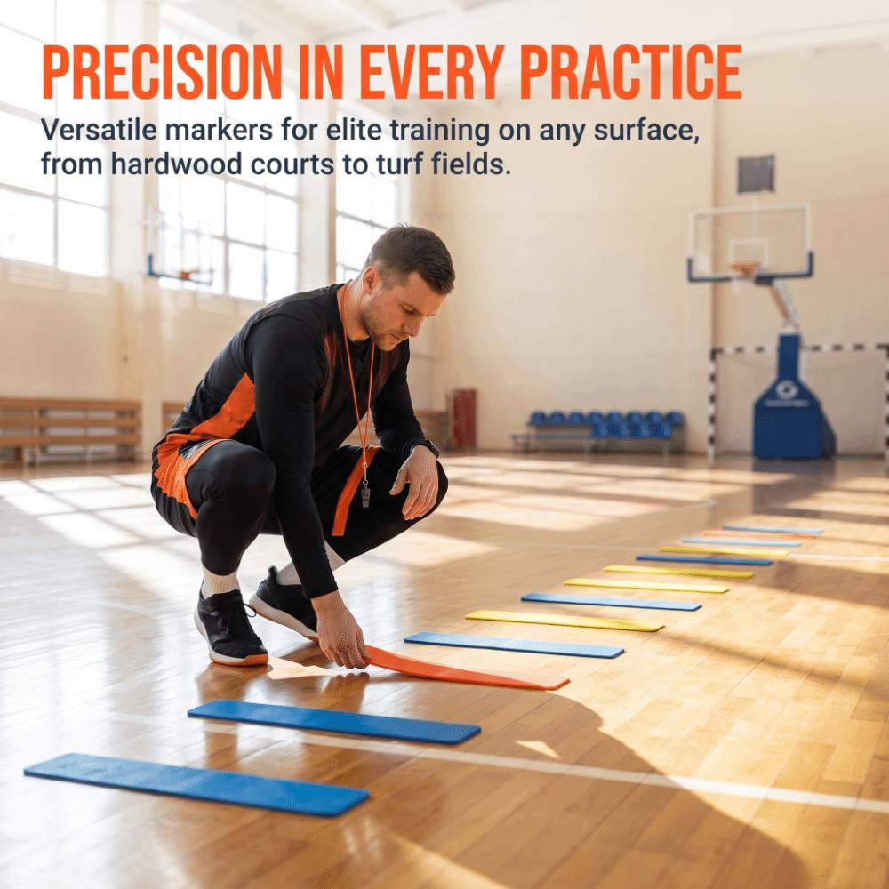 10PCS PE Court Line Marker Kit Flat Rectangular Shape Court Marker Discs Field Drills