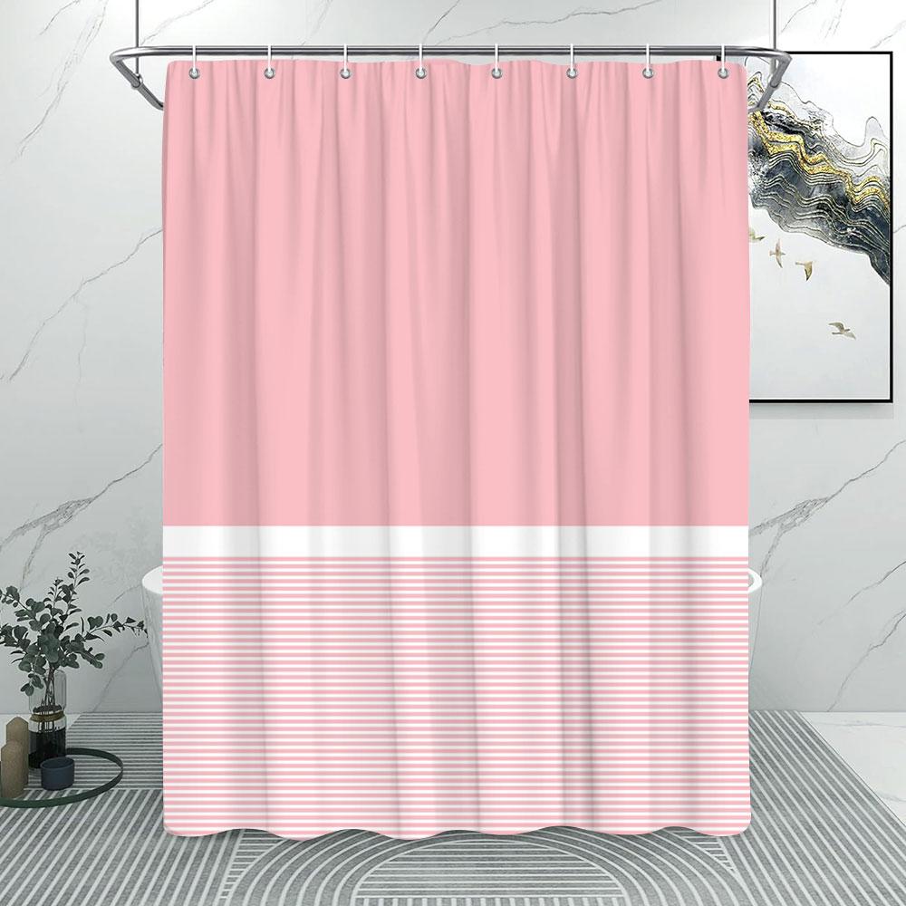 

Solid Colours And Lines Modern Minimalist Shower Curtain Colourful Geometric Polyester Fabric Home Shower Curtain Bathroom Decor W60H190(CM)-1 Pcs