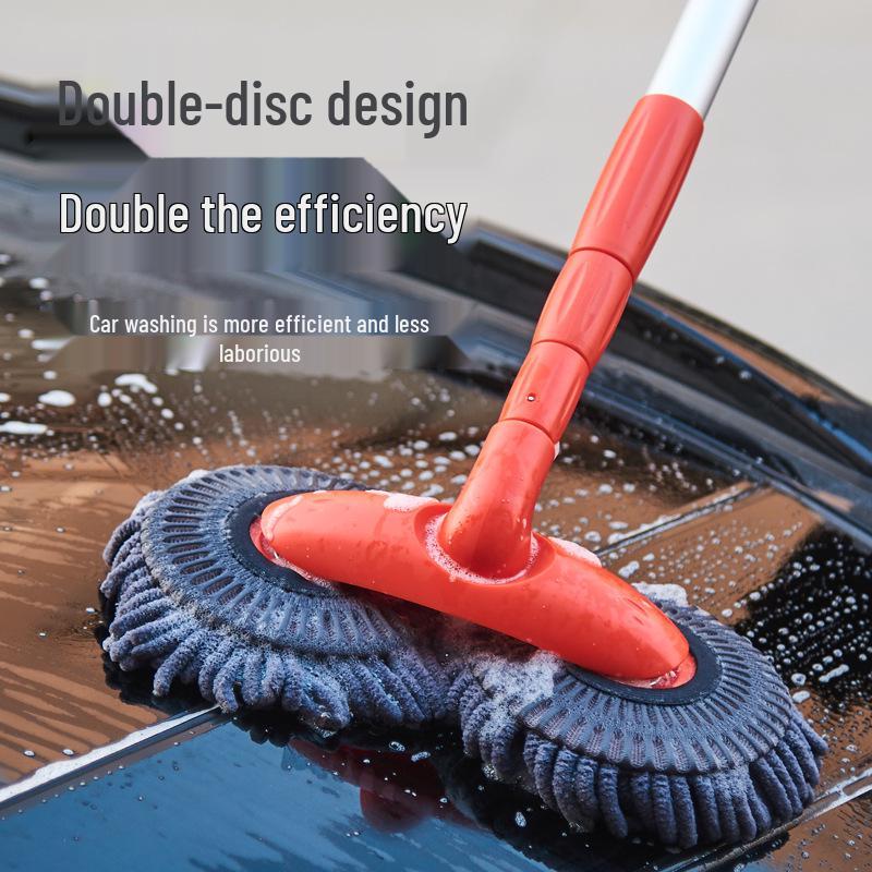 Double Head Telescopic Chenille Car Wash Mop with Soft Bristles