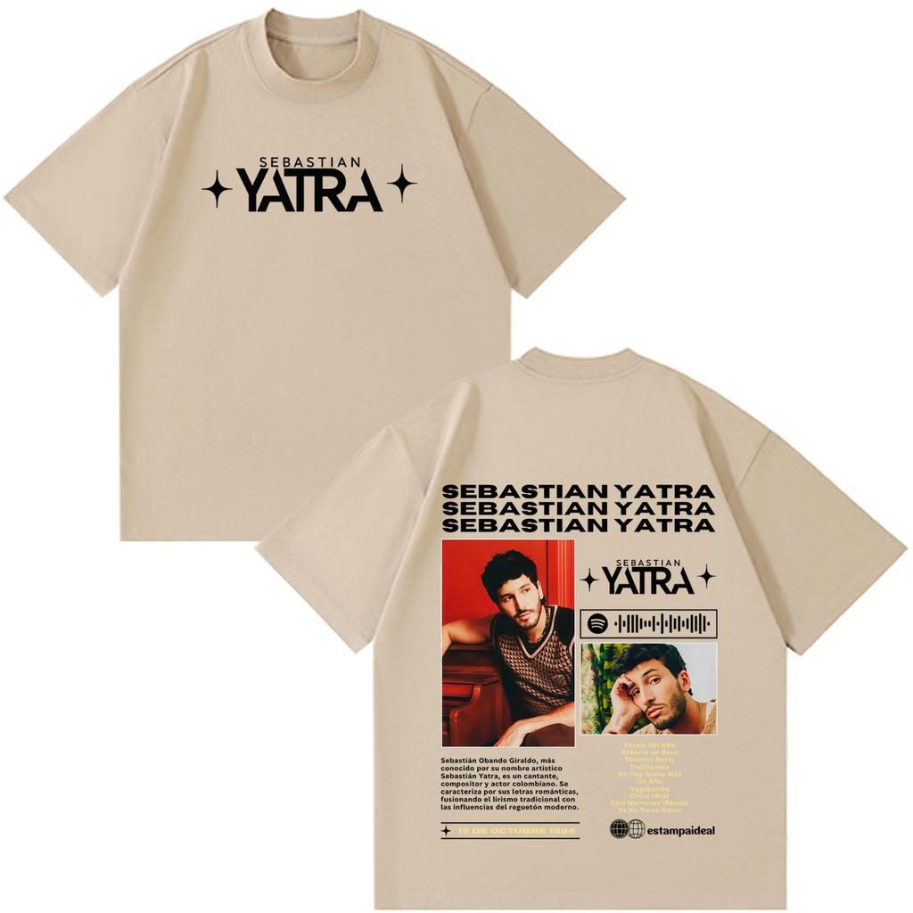 Singer Sebastian Yatra Album Tour 2026 Print T Shirt Unisex Unisex Fashion Tshirts Cotton Casual Hiphop Vintage Loose Tshirts