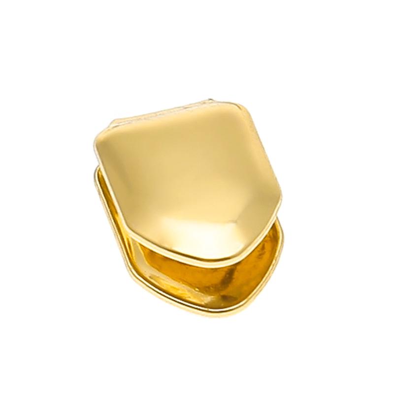 Trendy Hip Hop Gold Plated Small Single Tooth Cap Grillz Top Bottom False Teeth Stylish Fashion Jewelry Accessory