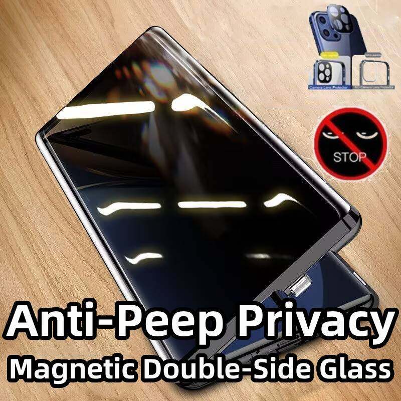 Cover Per Xiaomi 13 Ultra Con Assorbimento Magnetico - Custodia Full Body In Metallo E Vetro Temperato Trasparente - Paraurti 360° Antiurto