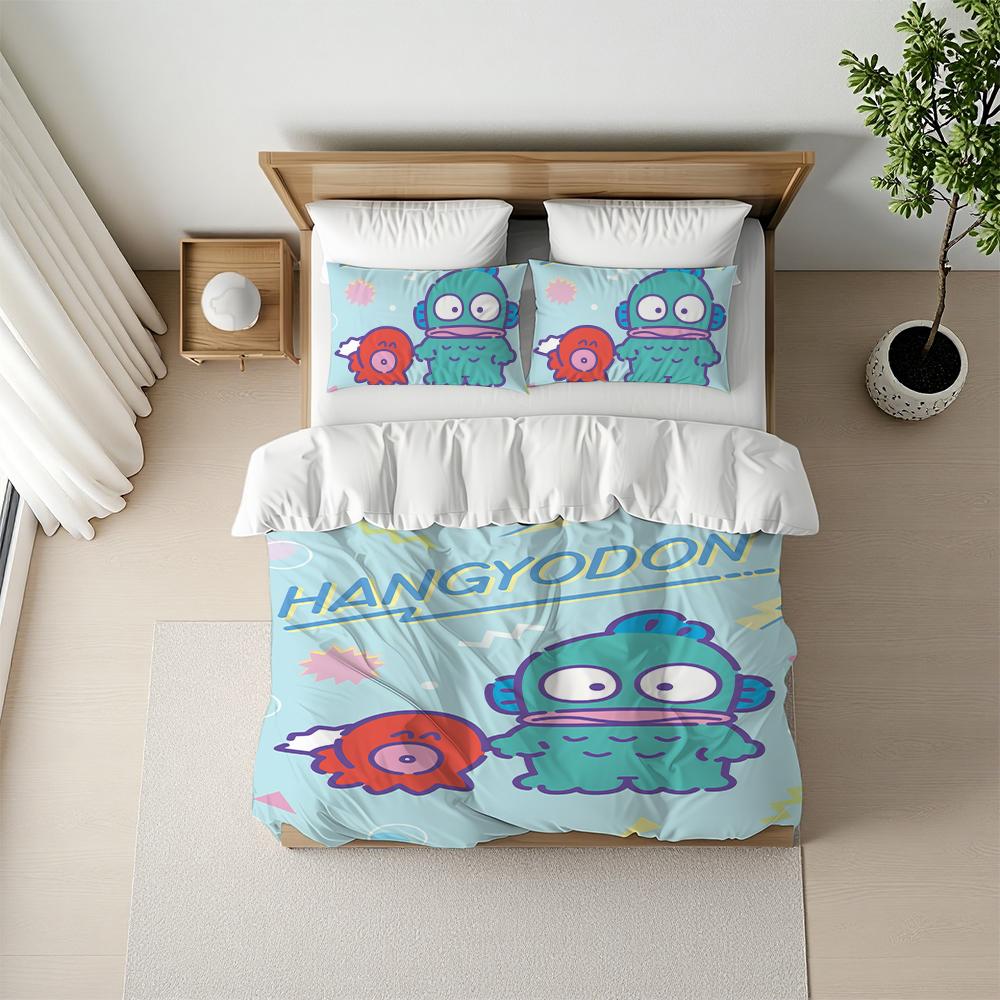 

Funny Cute Hangyodon Duvet Cover Set Home Style Bedding Soft Laundry Cotton Bed 3 Piece Set Student Dormitory Gift 135x200cm