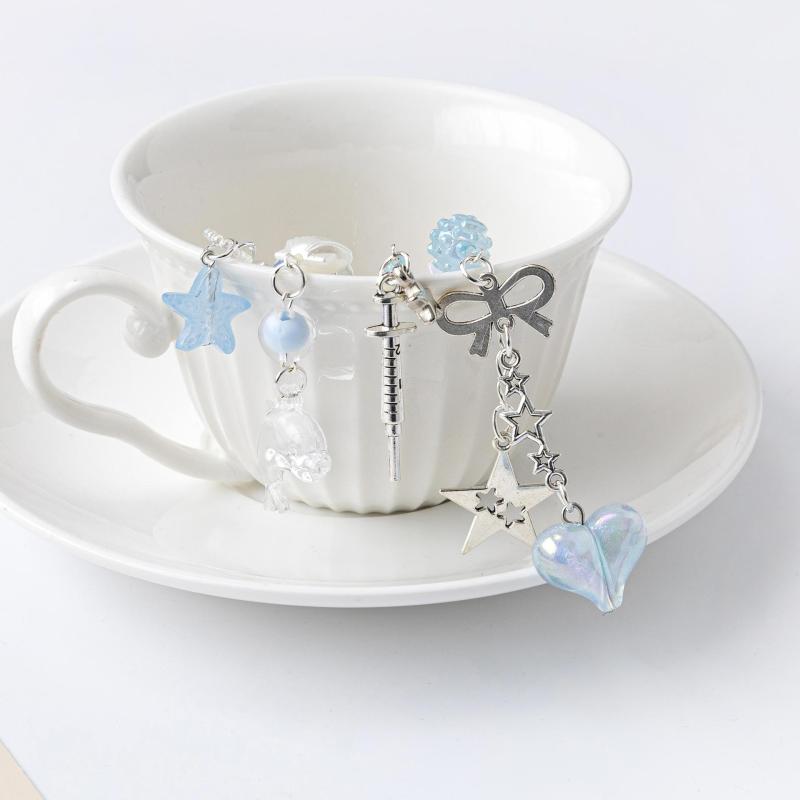 Cute Dolphin Pearls Pendant Keychain Beaded Mobile Phone Chain Sweet Exquisite Backpack Decoration Accessories Gifts