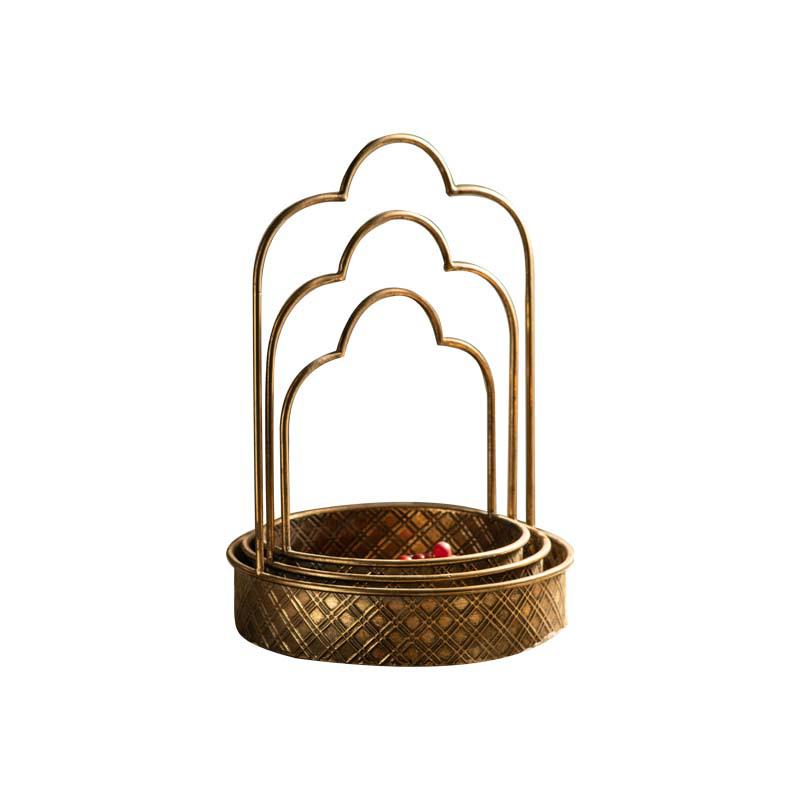 Retro Christmas Iron Art Tray Ornament for Desktop Styling and Decor