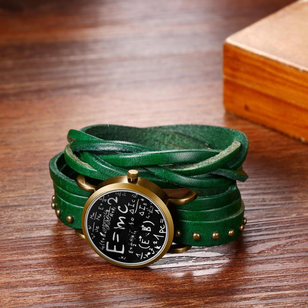 Unisex Geflochtenes Lederarmband Antike Uhr: Wasserdichte Analog-Armbanduhr aus Leder mit Quarzwerk, Große Funktionsvielfalt - Perfekt