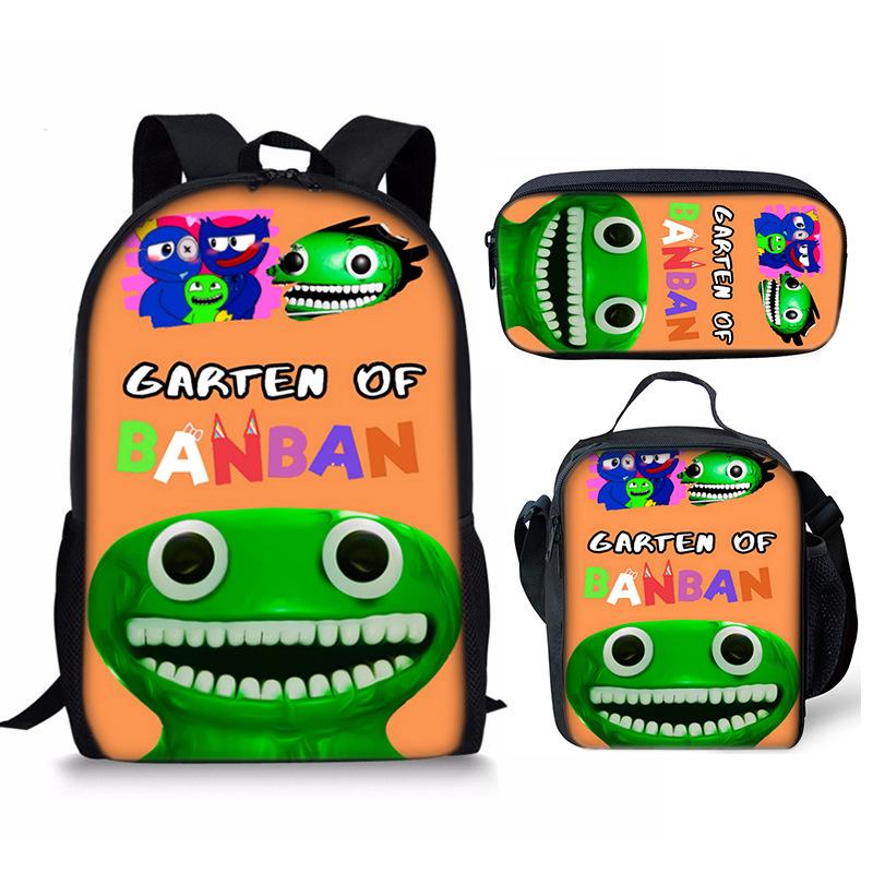Hip Hop Beliebt Lustig Banban Garten 3D Druck 3 Stück/Set Schüler Schultaschen Laptop Tagesrucksack Rucksack Umhängetasche Lunchtasche Federmäppchen