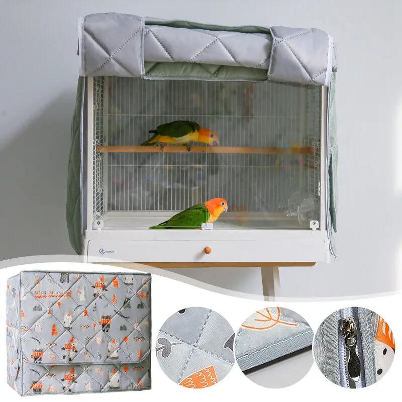 Winter Warm Bird Cage Cover Cotton Quilted Cage Cover Canopy Protective Rain Proof Dust Cover Pet Products Bird Supplies