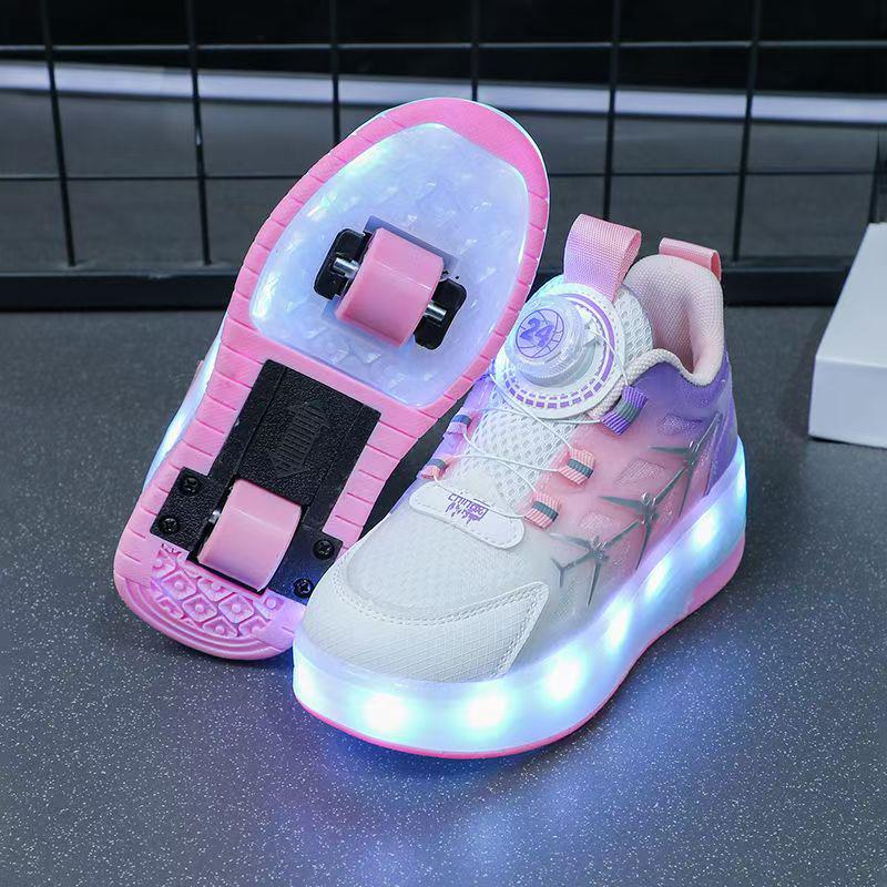 Trendy Kids' Dual-Wheel Roller Shoes - New Detachable Skating Shoes for Boys and Girls