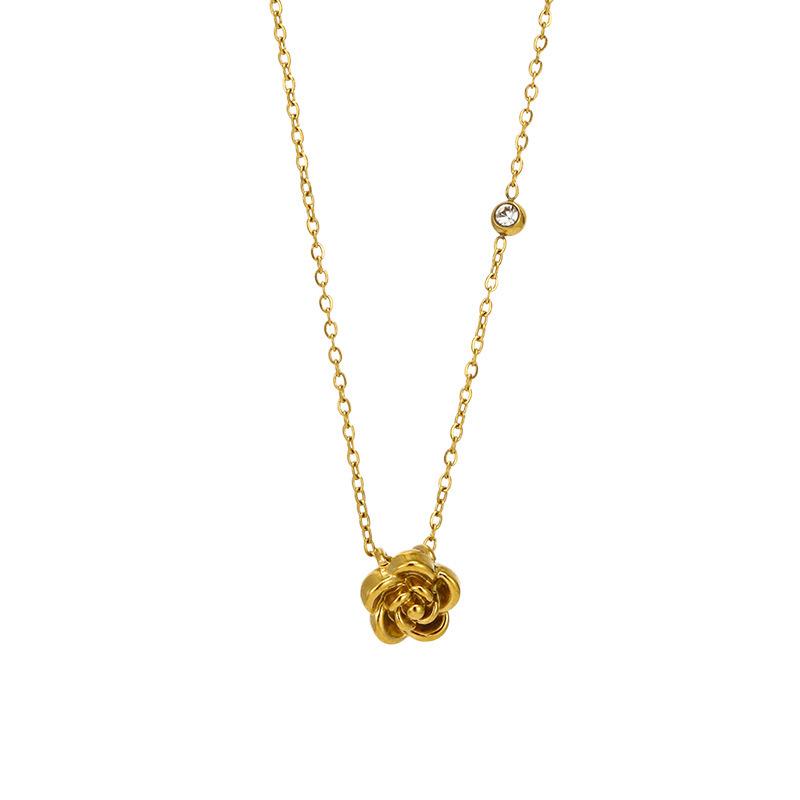 Exquisite French Retro Rose Necklace: Romantic Light Luxury Clavicle Chain - Personalized Festival Birthday Gift