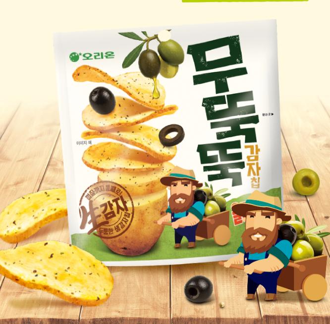 Orion Muttukttuk Potato Chips Olive & Salt 52g – Thick-Cut Crunchy Korean Chips