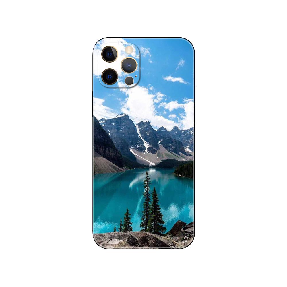 Mountains Lakes Scenery Phone Case for Iphone 5 5s 2020se 6 6s 7 8 Plus X 10 XR XS 11 12 13 Mini Pro MAX Black Tpu Back Cover